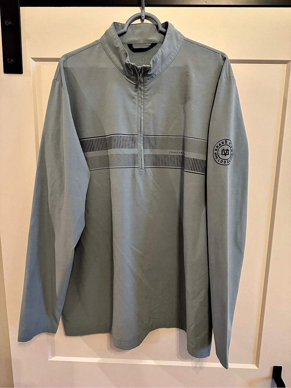 TravisMathew Men's Quarter Zip - Turquoise/Green - XXL